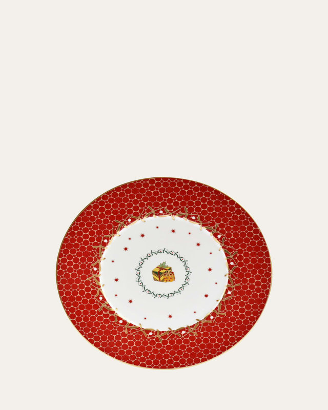 Noel Red Sleigh Salad Plate, 8.5"